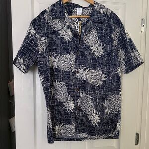 Tropical Navy Pineapple Men's Shirt